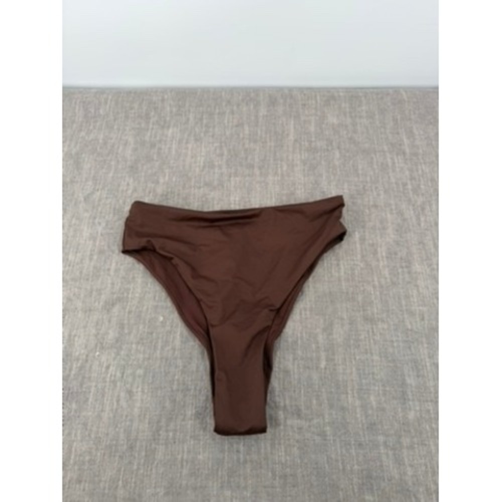 SKIMS Recycled Swim Mid Waist Bikini Bottom Cocoa Brown Size S Small NWT